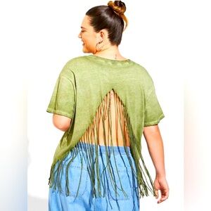 Torrid fringe top in Olivine Size 3X
